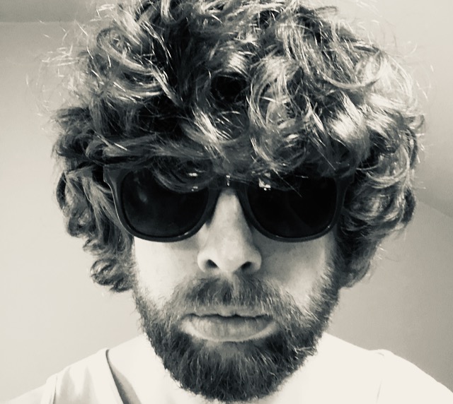 me in shades and beard, in black-and-white